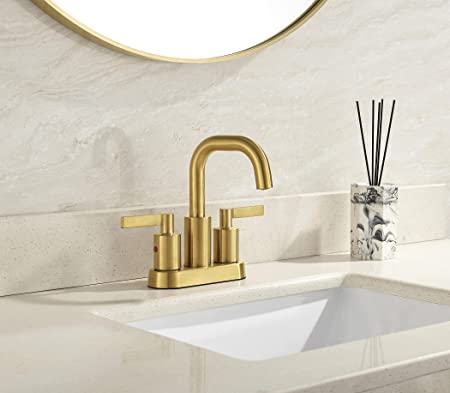 4 Inch Brushed Gold Centerset Bathroom Faucet